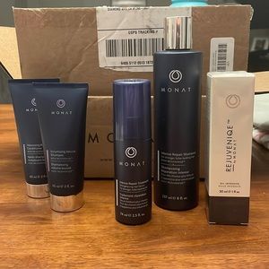 Brand new, unopened Monat hair care products.